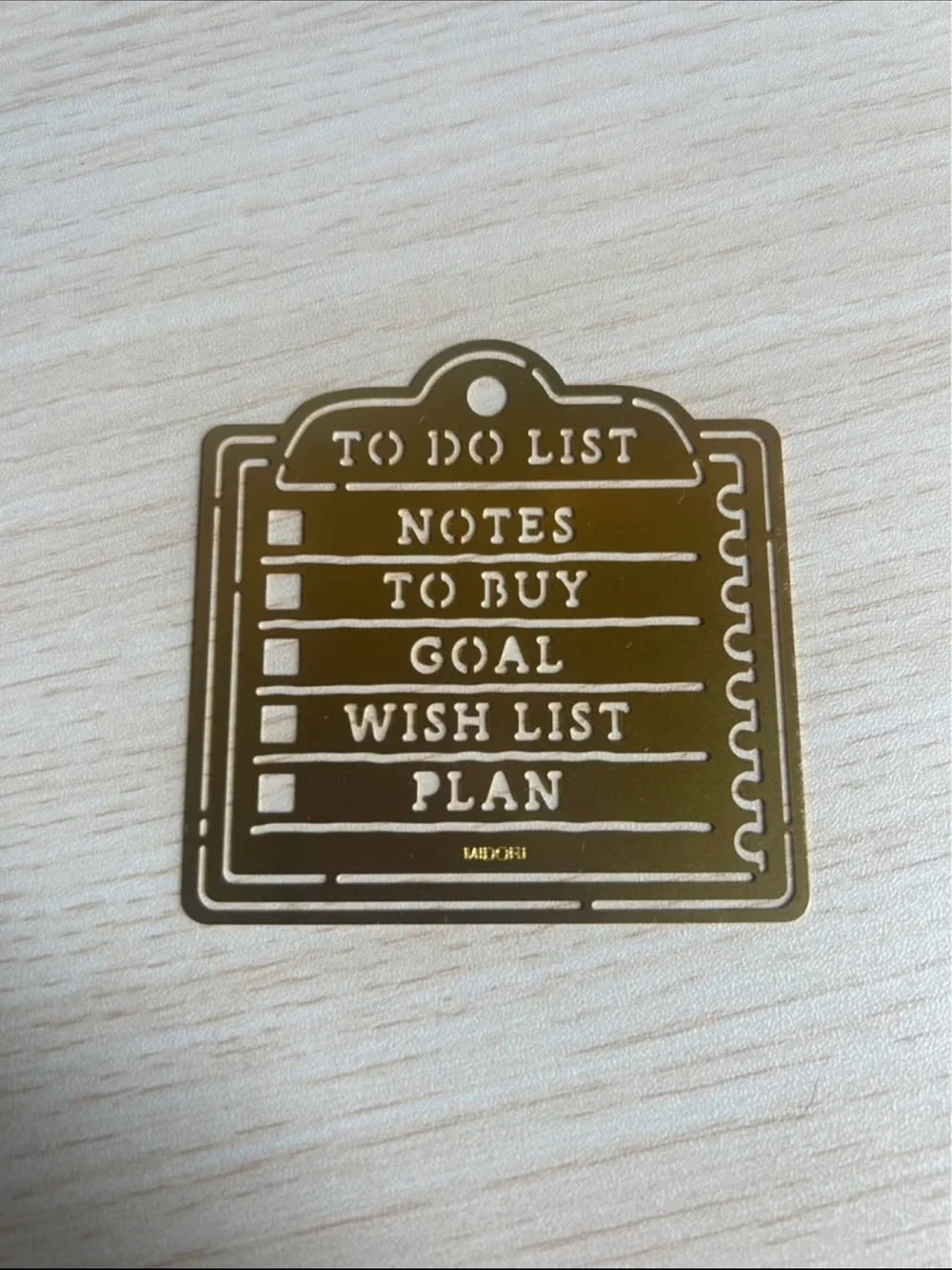 Midori Gold Metal To-Do List Bookmark